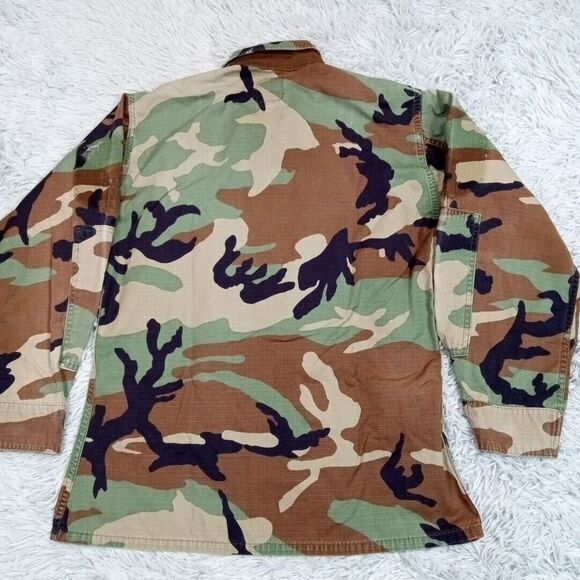 Military Jacket Mens Green Camo S Short Air Force Pockets Army Coat Fatigues - Picture 2 of 10